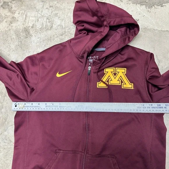 Nike Therma-FIT Minnesota Golden Gophers Full‎ Zip Hoodie Jacket Burgundy Small - Picture 5 of 8